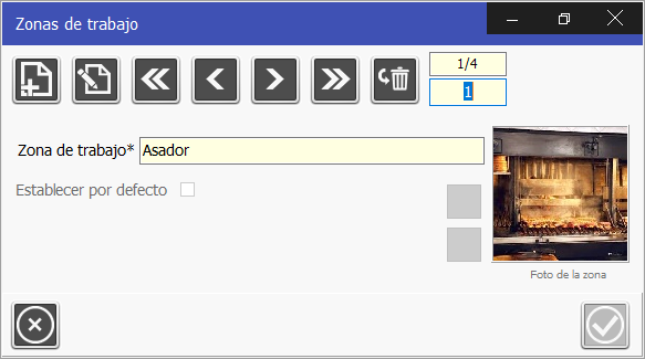 TPV o POS Caja Amiga.  Ventana de zona de trabajo