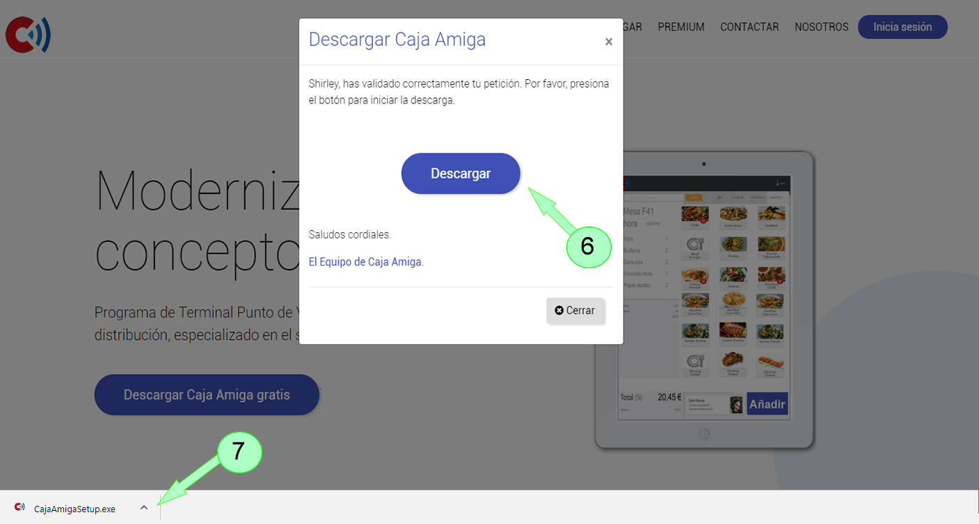 Descargar TPV o POS Caja Amiga Free. Ejecutar el instalador de Caja Amiga